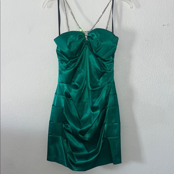 B Darlin Dresses & Skirts - Elegant Green Satin Dress
